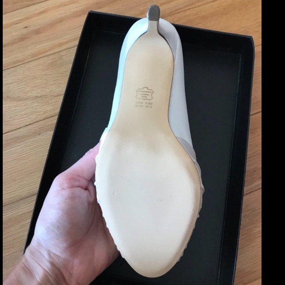 NWT, Ivory Satin Heels - Picture 5 of 7